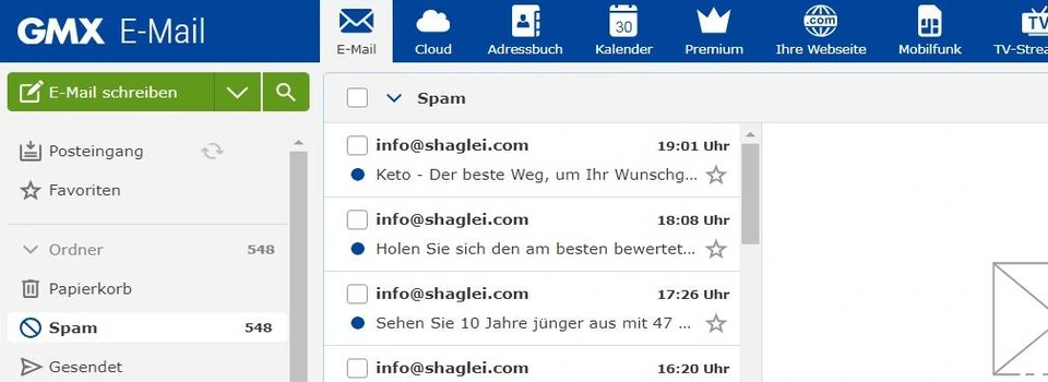 Spamfreie kostenlose E-Mail-Adresse